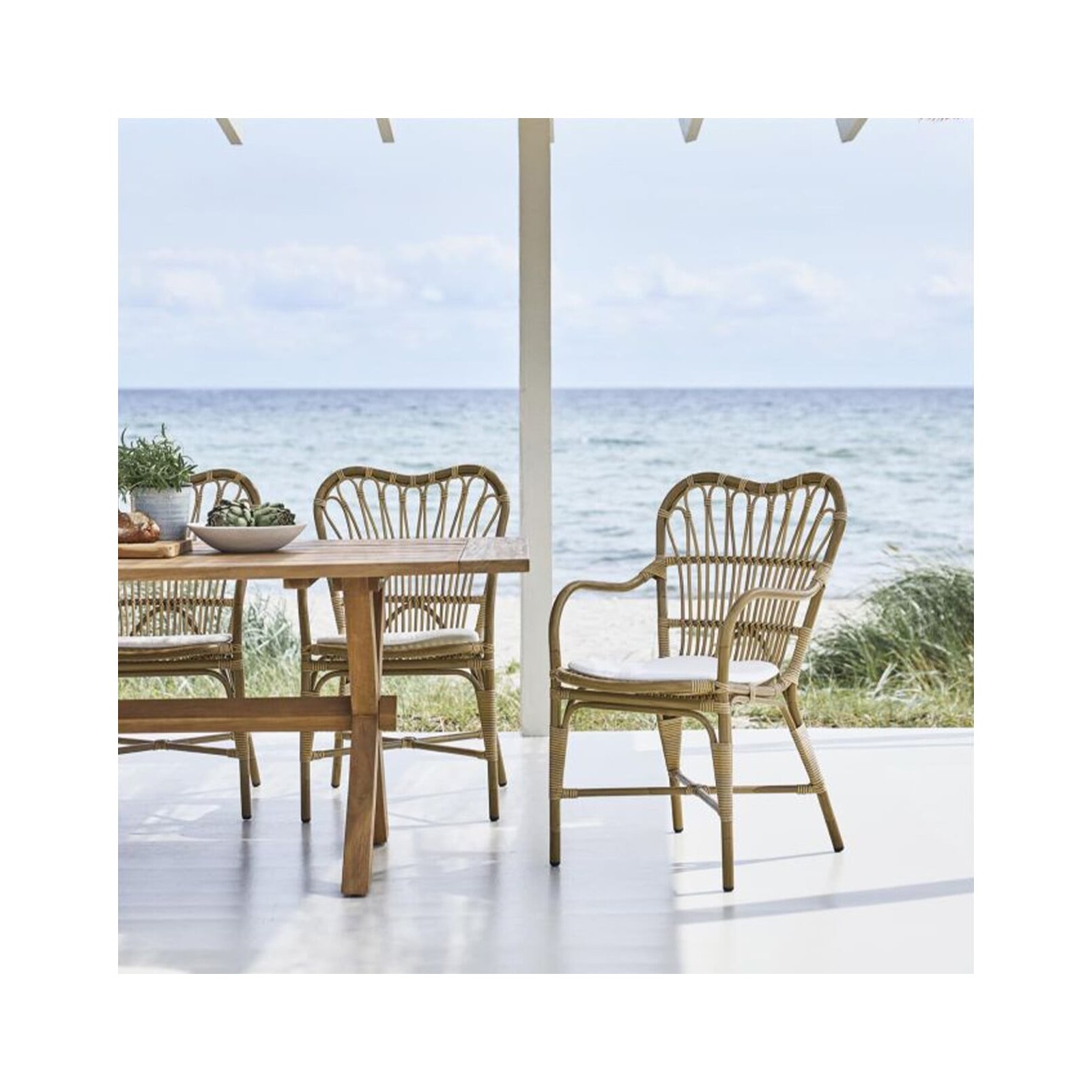 Fauteuil de jardin en alu-rotin, Margret de Sika Design