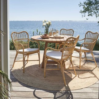 Fauteuil de jardin en alu-rotin, spécial extérieur, Margret de Sika Design