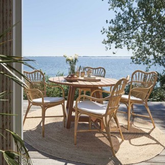 Fauteuil de jardin en alu-rotin, spécial extérieur, Margret de Sika Design