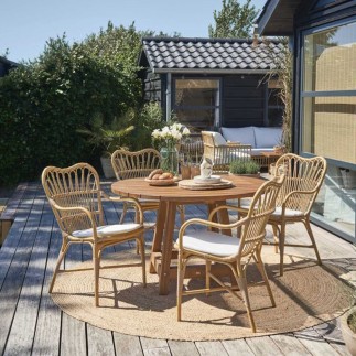 Fauteuil de jardin en alu-rotin, spécial extérieur, Margret de Sika Design