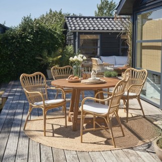 Table ronde en teck pour le jardin 120 cm Georges