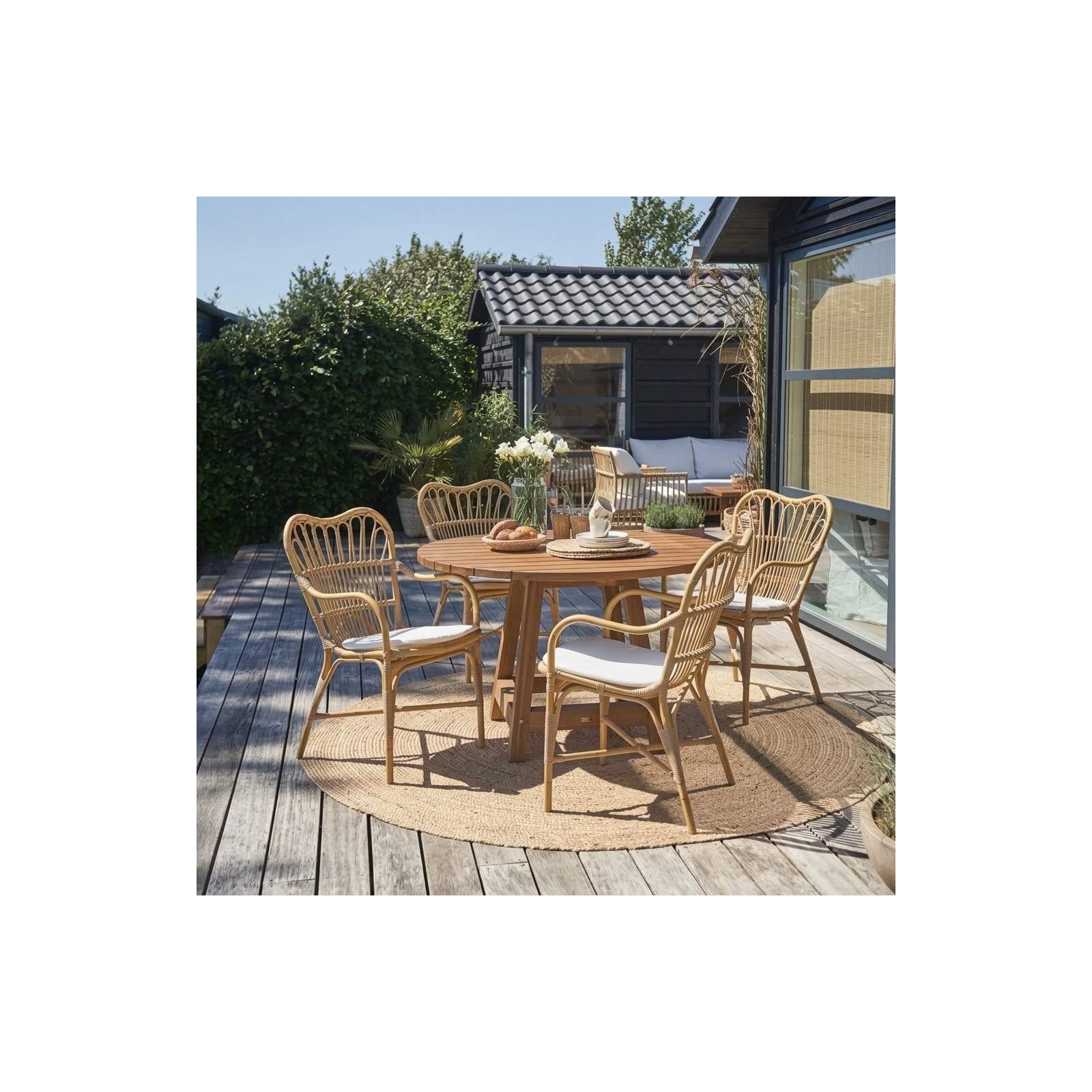 Table ronde en teck pour le jardin 120 cm Georges