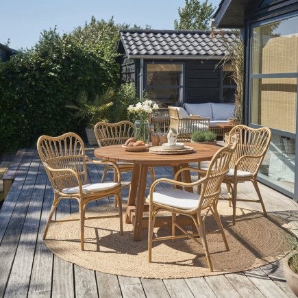 Table ronde en teck pour le jardin 120 cm Georges