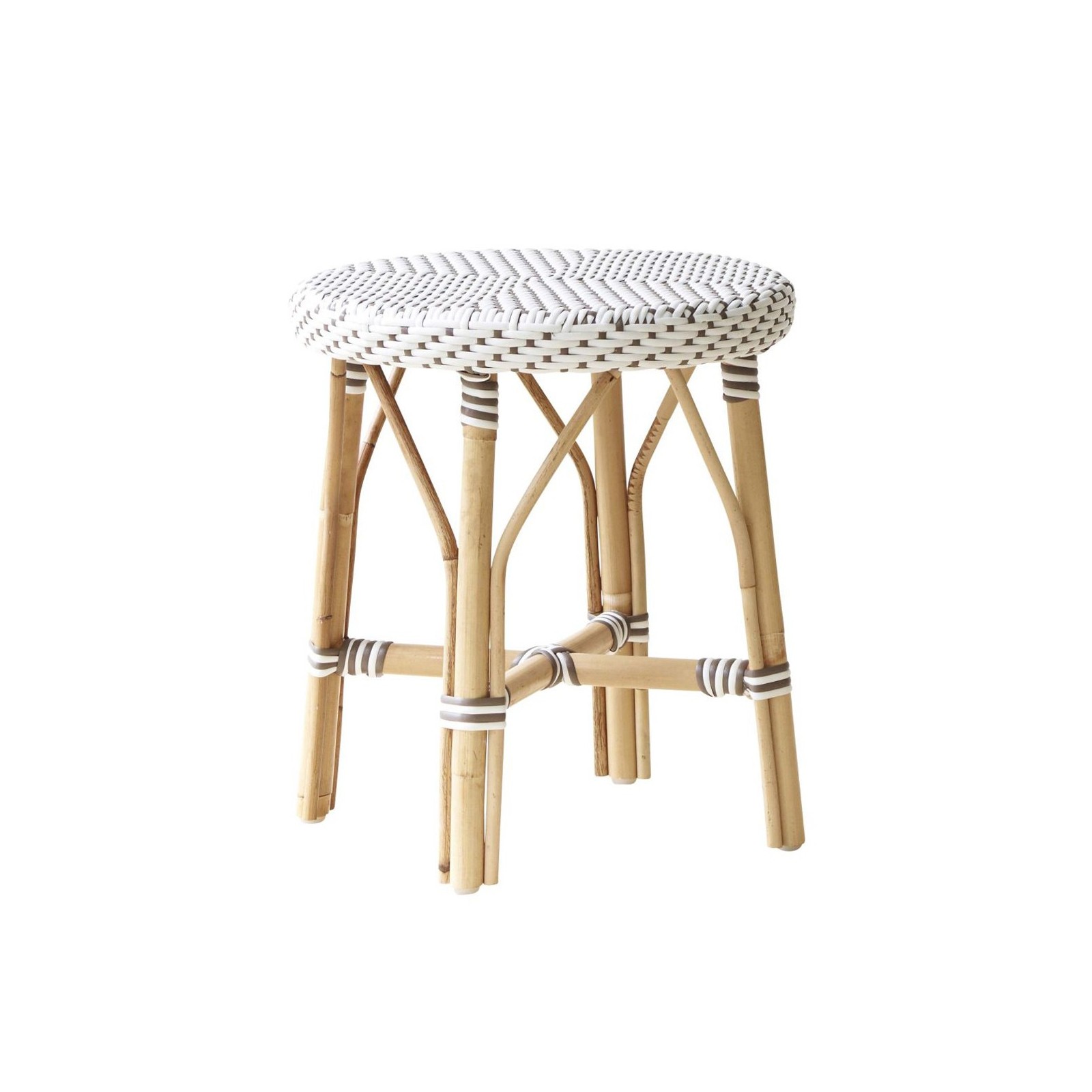 Tabouret en rotin naturel et résine tressée Simone Tabouret en rotin naturel et résine tressée Simone