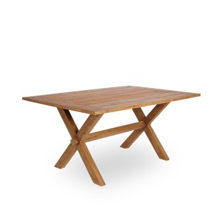 Table en teck pied croisé 160 cm Colonial
