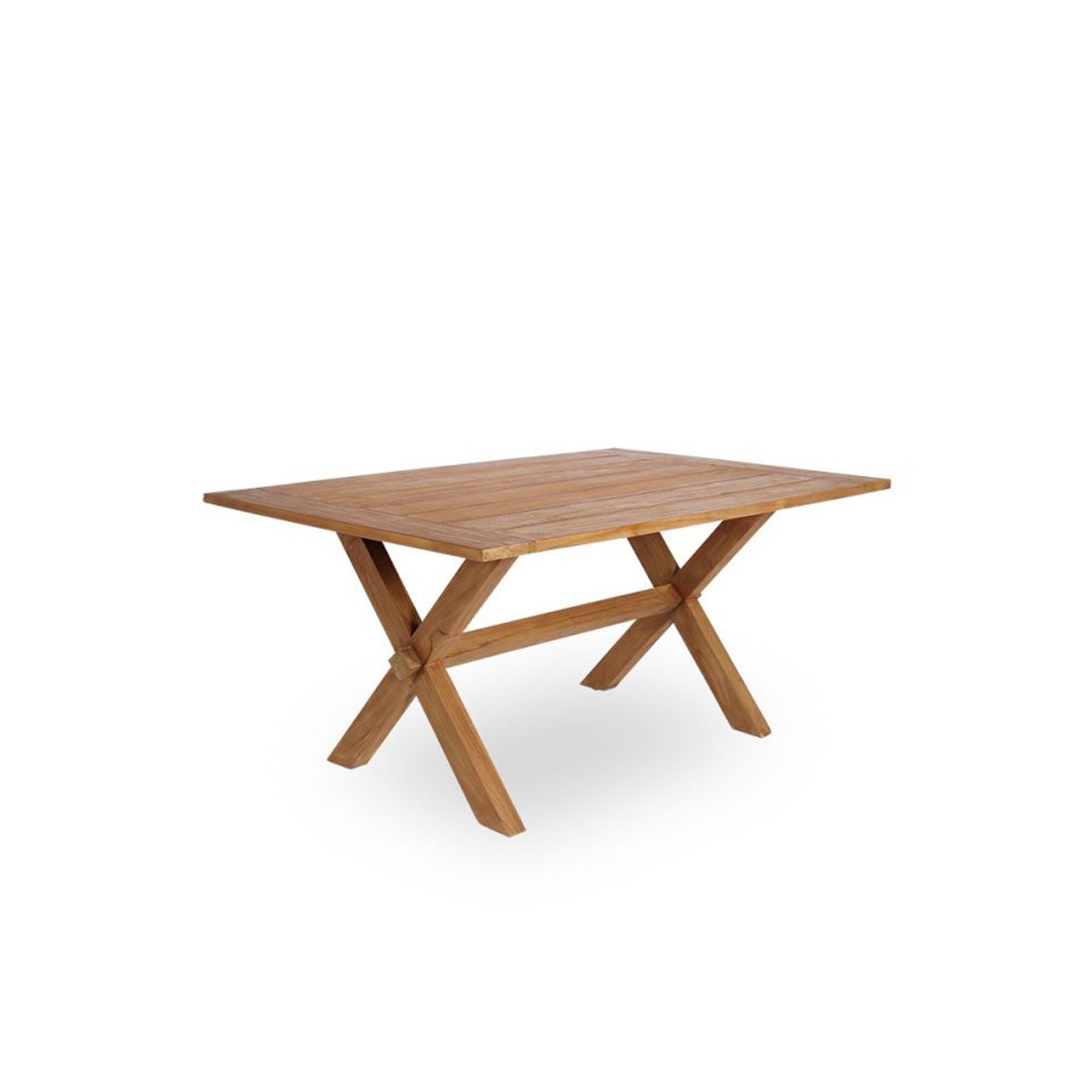 Table en teck pied croisé 160 cm Colonial Table en teck pied croisé 160 cm Colonial
