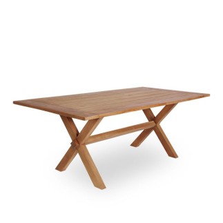 Table de jardin en teck pied croisé 200 cm Colonial