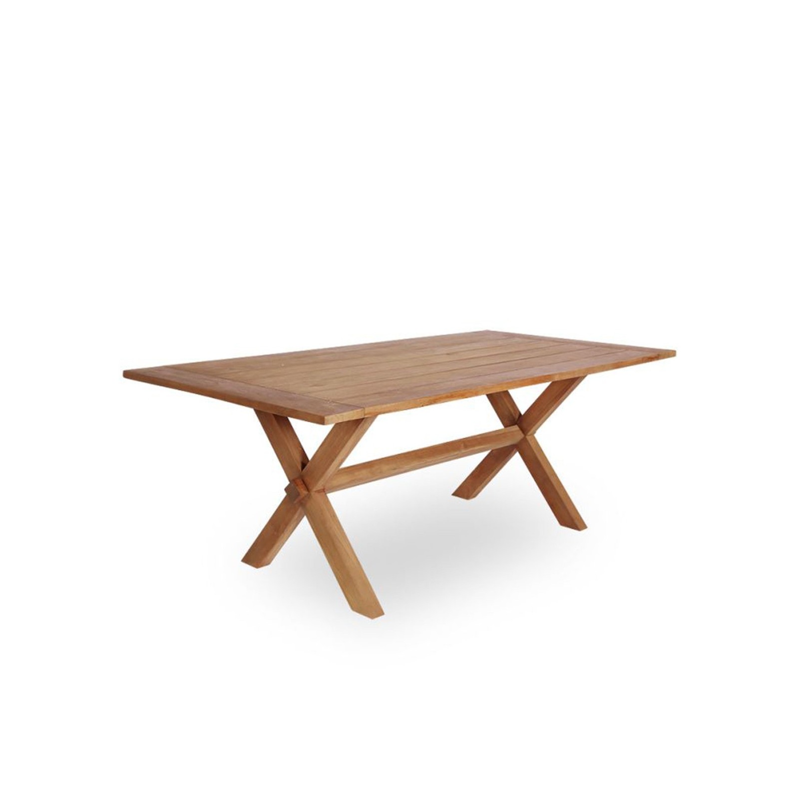 Table de jardin en teck pied croisé 200 cm Colonial Table de jardin en teck pied croisé 200 cm Colonial