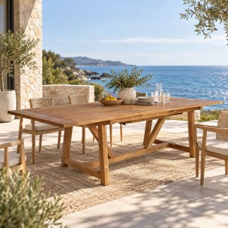 Table de jardin en teck avec rallonge 200-280 cm George