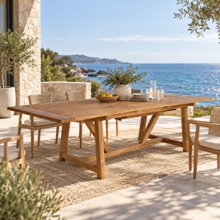 Table de jardin en teck avec rallonge 200-280 cm George