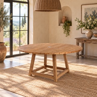 Table ronde en teck pour le jardin 160 cm Georges