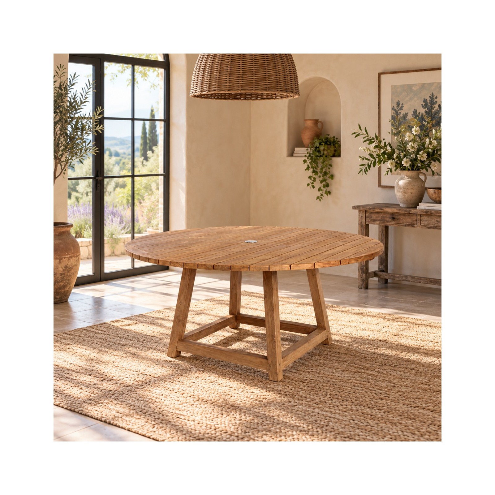 Table ronde en teck pour le jardin 160 cm Georges Table ronde en teck pour le jardin 160 cm Georges