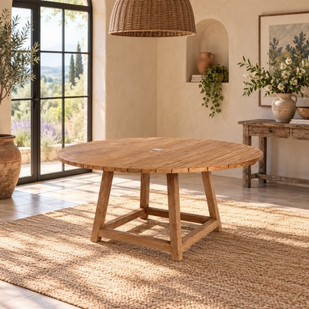 Table ronde en teck pour le jardin 160 cm Georges