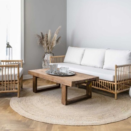 Table basse en teck ancien 130 cm Alexander