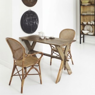 Fauteuil en rotin naturel type médaillon, Rossini