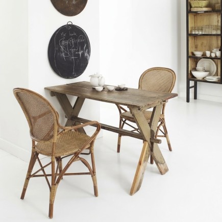 Fauteuil en rotin naturel type médaillon, Rossini