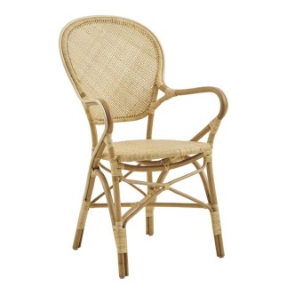 Fauteuil en rotin naturel type médaillon, Rossini