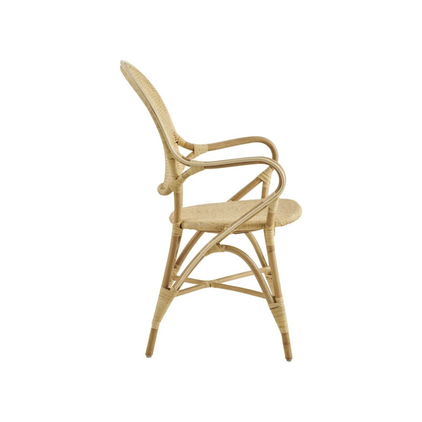 Fauteuil en rotin naturel type médaillon, Rossini