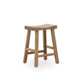 Tabouret haut 68 cm en teck massif ancien Charles