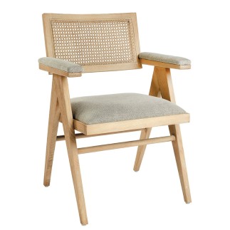 Fauteuil lin dossier cannage Colby