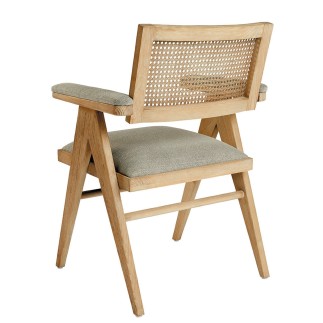 Fauteuil lin dossier cannage Colby