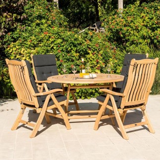 Fauteuil multiposition en bois de roble