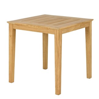 Table de jardin carrée en roble 80 cm, haut de gamme