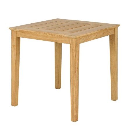 Table de jardin carrée en roble 80 cm, haut de gamme