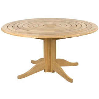 Table de jardin ronde en bois, d 145 ou 175 cm, haut de gamme
