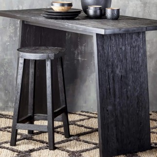 tabouret teck noir mat - ambiance