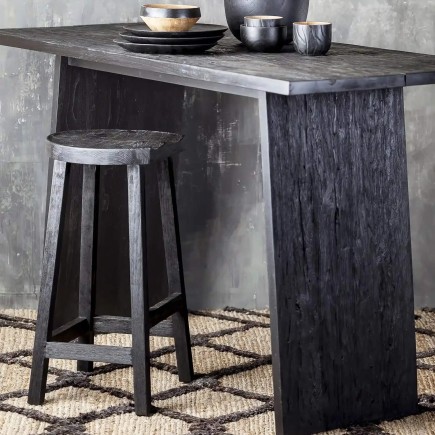 tabouret teck noir mat - ambiance
