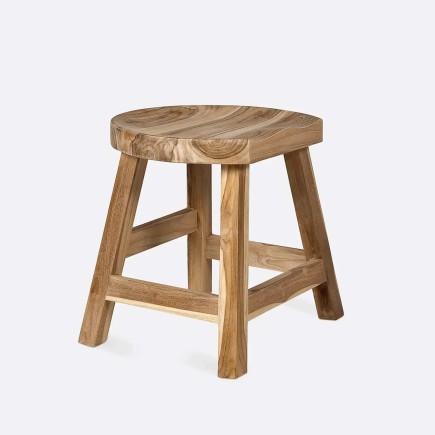 Tabouret en teck massif rond King