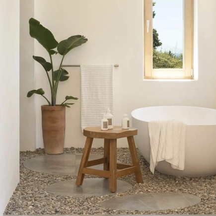 Tabouret en teck massif rond King