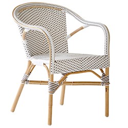 Chaise et fauteuil de jardin en rotin