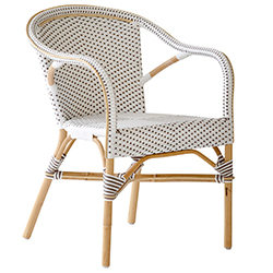 Chaise et fauteuil de jardin en rotin