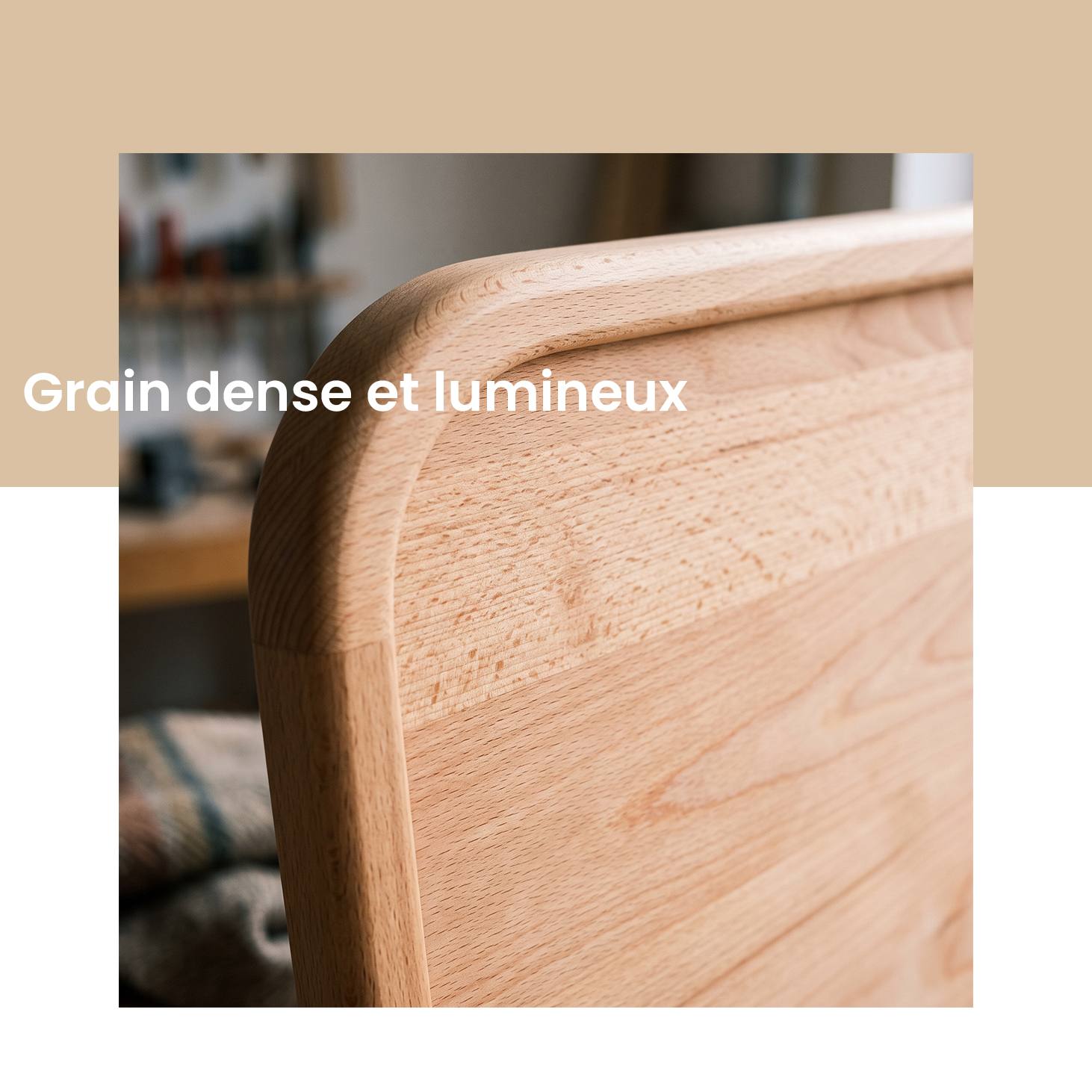 Bois de hêtre grain dense et lumineux